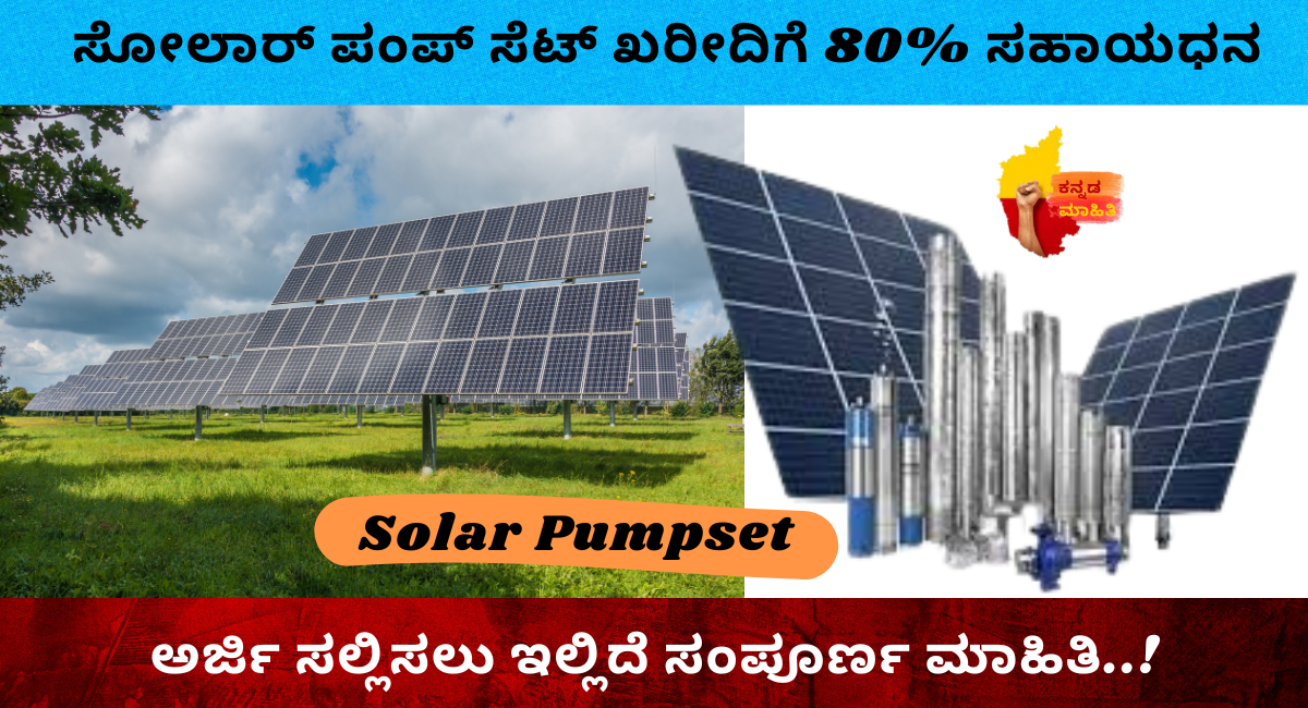 80% subsidy for purchase of solar pumpset